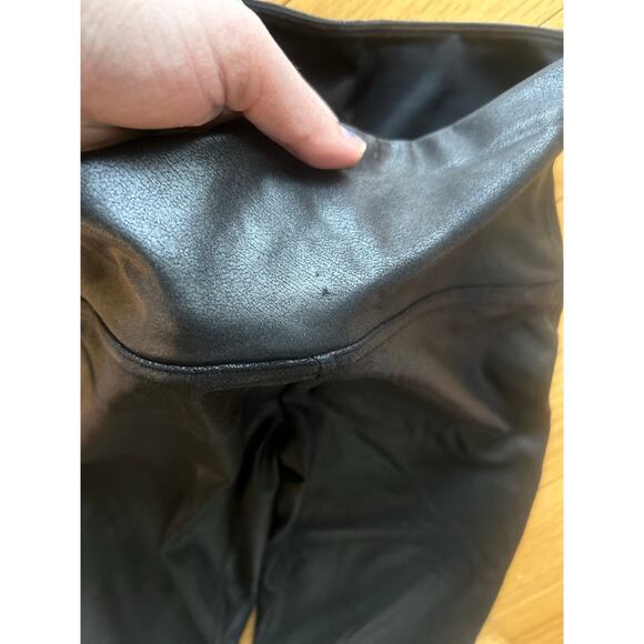 Spanx Black Faux Leather Moto Shapewear Leggings - Picture 5 of 6